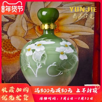 10 jins to jingdezhen ceramic jars yellow by sealed ball bulk alcohol wine bottle empty wine bottle
