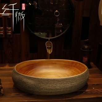 Oval creative stage basin sink square restoring ancient ways of Chinese style art ceramic lavatory basin basin of household