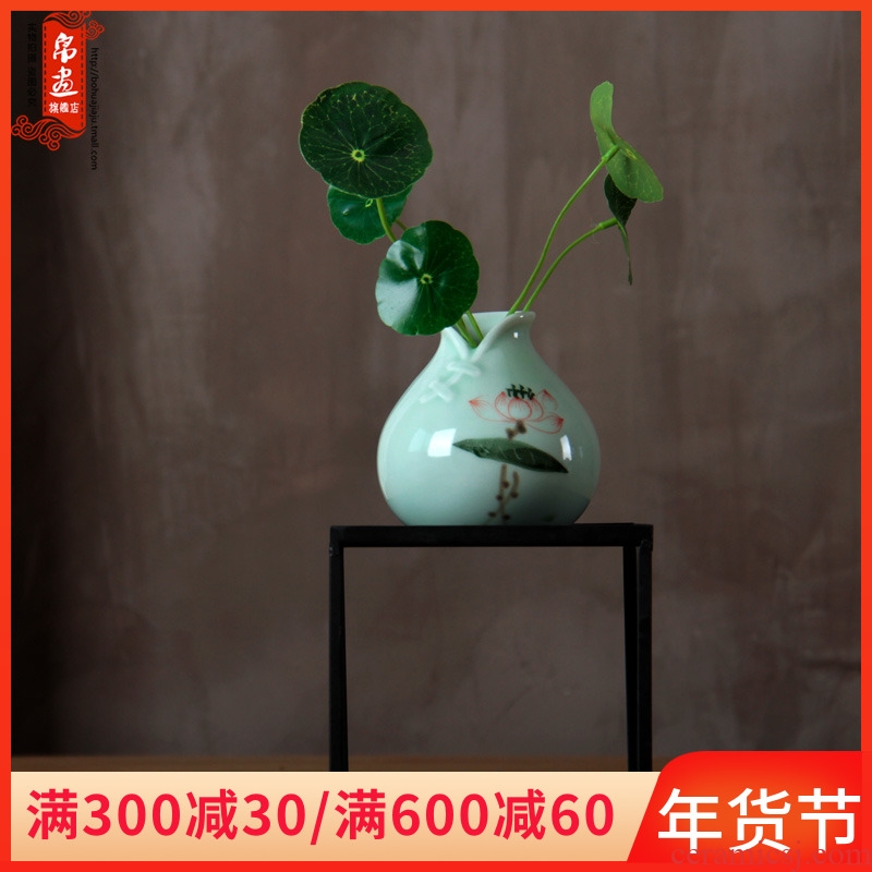 Small mini vase, jingdezhen ceramic Nordic manual creative contracted hydroponic water raise money plant flowers, furnishing articles