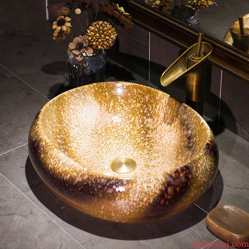 On the ceramic basin oval lavatory toilet stage basin of Chinese style restoring ancient ways of art basin On the sink