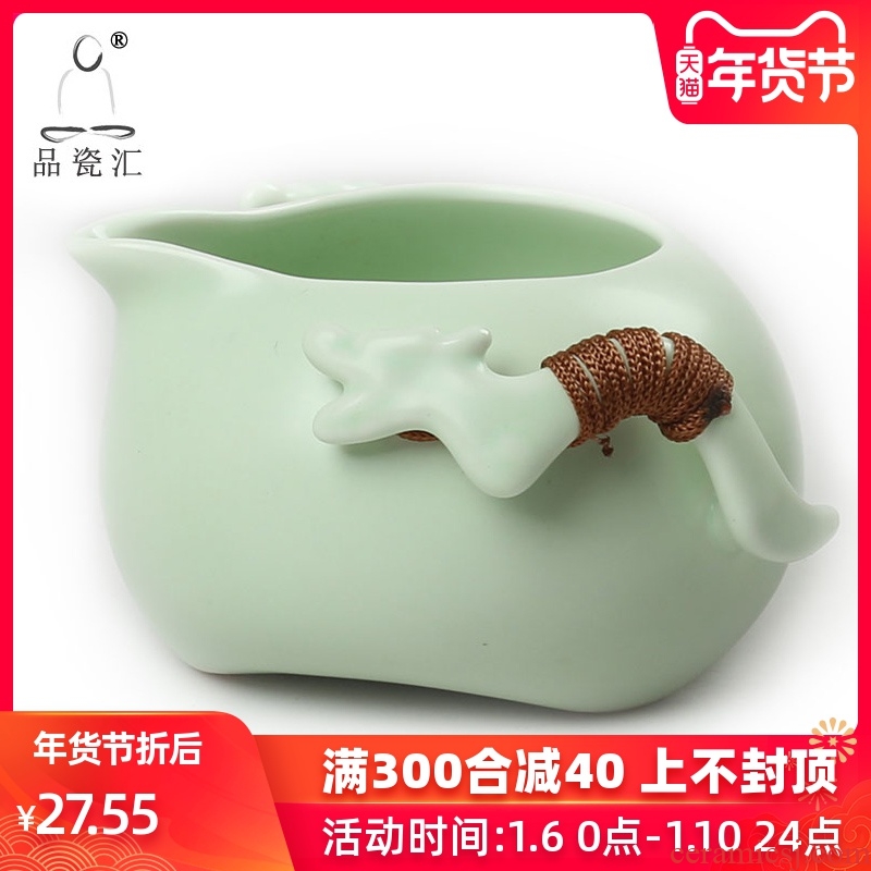 Black and white and green up porcelain remit tea fair ceramic cup points single tea tea tea container parts