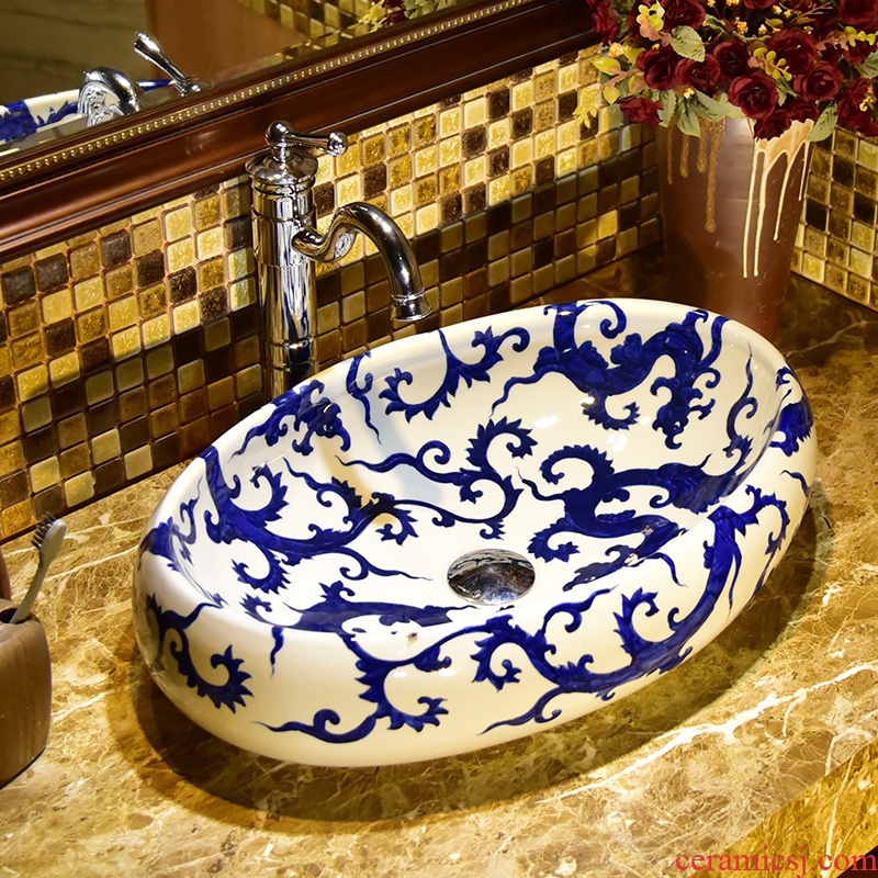 The stage basin of modern ceramic art basin sinks basin oval toilet lavabo, The balcony continental basin