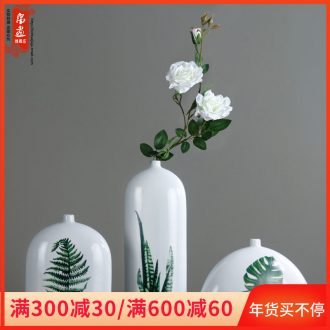 Green ceramic bottle clear fresh Air China flower furniture accessories flower implement bottle furnishing articles furnishing articles ceramic flower example room