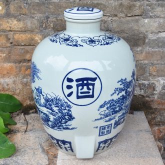 Jingdezhen porcelain ceramic jars 10 jins with leading sealed 50 kg mercifully it archaize empty wine bottle of wine