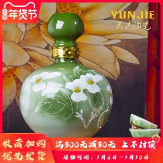Jingdezhen ceramic 5 jins of 10 jins jars bottle ceramic ball by wine bottle wine wine hand - carved as cans