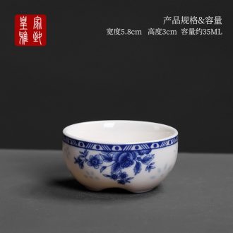 Royal blue and white porcelain is refined ceramics master sample tea cup printed retro personal single CPU kung fu tea cup, household