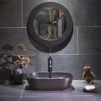 Ceramic thin black stage basin bathroom with idea gourd shape metal glaze lavatory sink basin