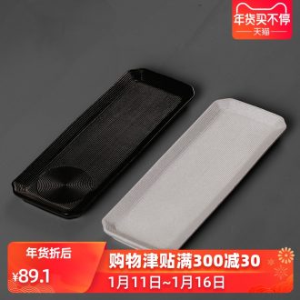 Simple ceramic small rectangle thick TaoGan Taiwan household mini contracted water type tea tea sea office