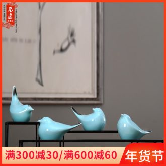 Jingdezhen ceramic furnishing articles, lovely birds of new Chinese style household modern creative example room living room TV cabinet decoration