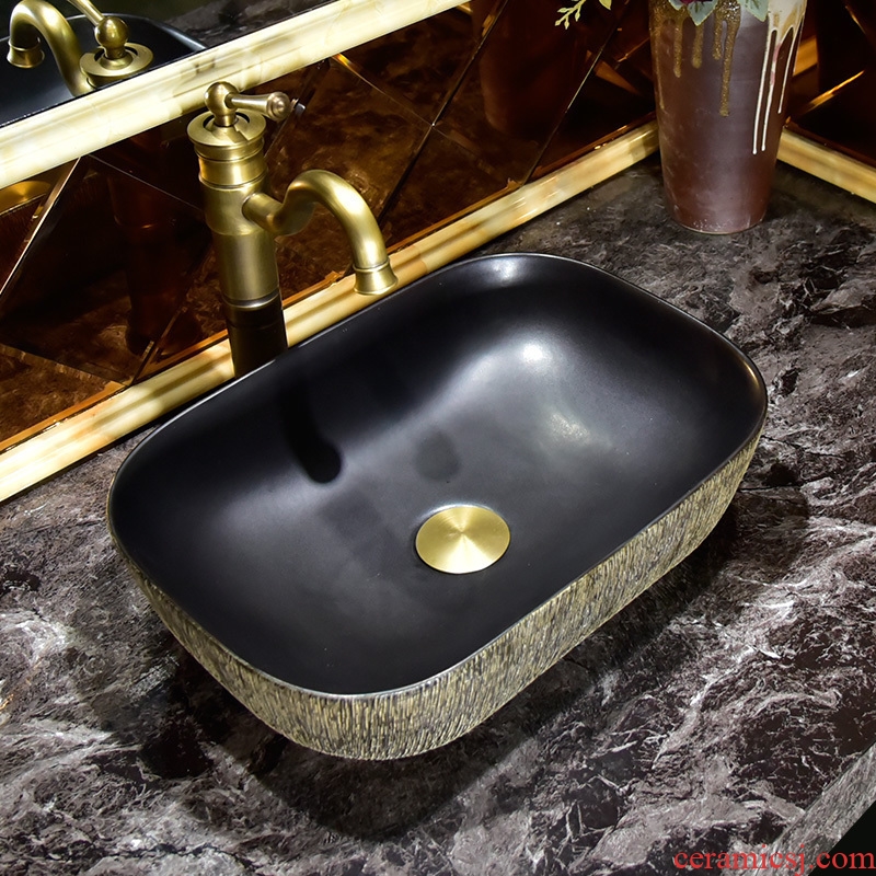 Ceramic lavabo European stage basin oval lavatory art basin of the basin that wash a face of household toilet water basin