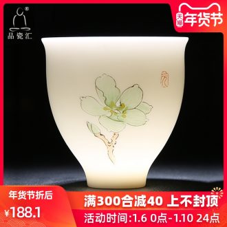 The Product porcelain remit dehua white porcelain jade built a warm hand glass ceramic kung fu tea set personal sample tea cup masters cup