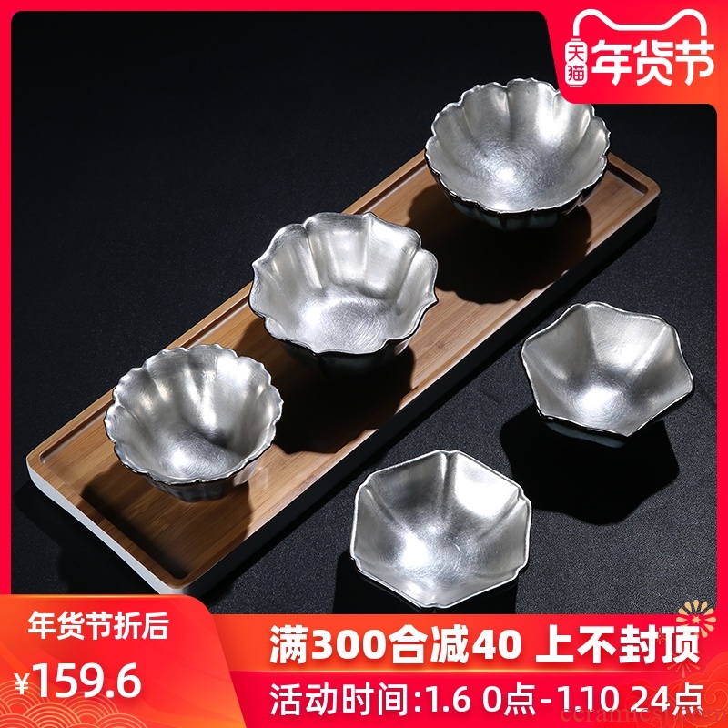 Tasted silver glaze porcelain remit silver ore pattern glass ceramic lamp cup sample tea cup masterpieces masters cup gift tea set
