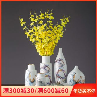Jingdezhen new Chinese style dry flower receptacle ceramics TV ark, place of the sitting room porch decoration decoration