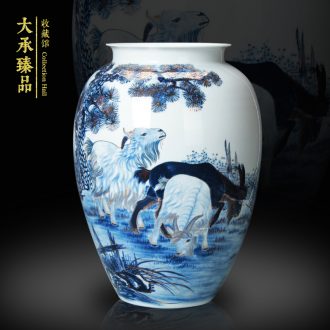 The see colour blue and white porcelain vase famous jingdezhen ceramics three Yang kaitai vase collection gifts crafts