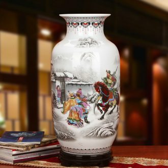 Jingdezhen ceramics powder enamel of three Chinese style household crafts are the three characters of large vase