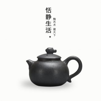 Quiet life silver spot ceramic teapot small single pot of filtering kung fu tea set coarse pottery are it Japanese tea taking