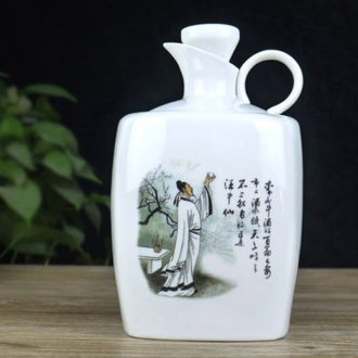 Jingdezhen ceramic temperature wine pot 1 catty ceramic bottle heating hip warm wine bottle of 500 ml wine to elders