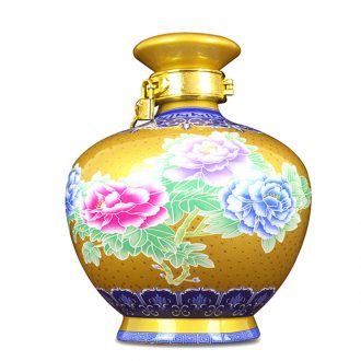5 jins of jingdezhen ceramic wine jar sealed bottle put wine bottle is empty wine bottle wine carved gold lock
