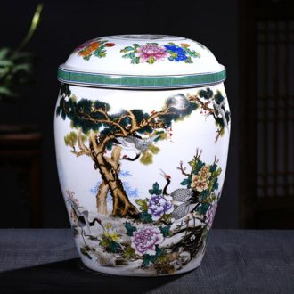 Jingdezhen ceramic urn burial articles large double cover ceramic cinerary urn burial removal tank of ashes