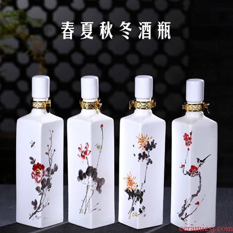 1 kg of jingdezhen ceramic bottle seal wine bottle is empty storage bottle wine pot liquor bottles of wine from summer to winter