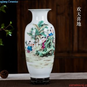 Jingdezhen ceramics China red crystal glaze blooming flowers vase modern household decoration decoration is a sitting room