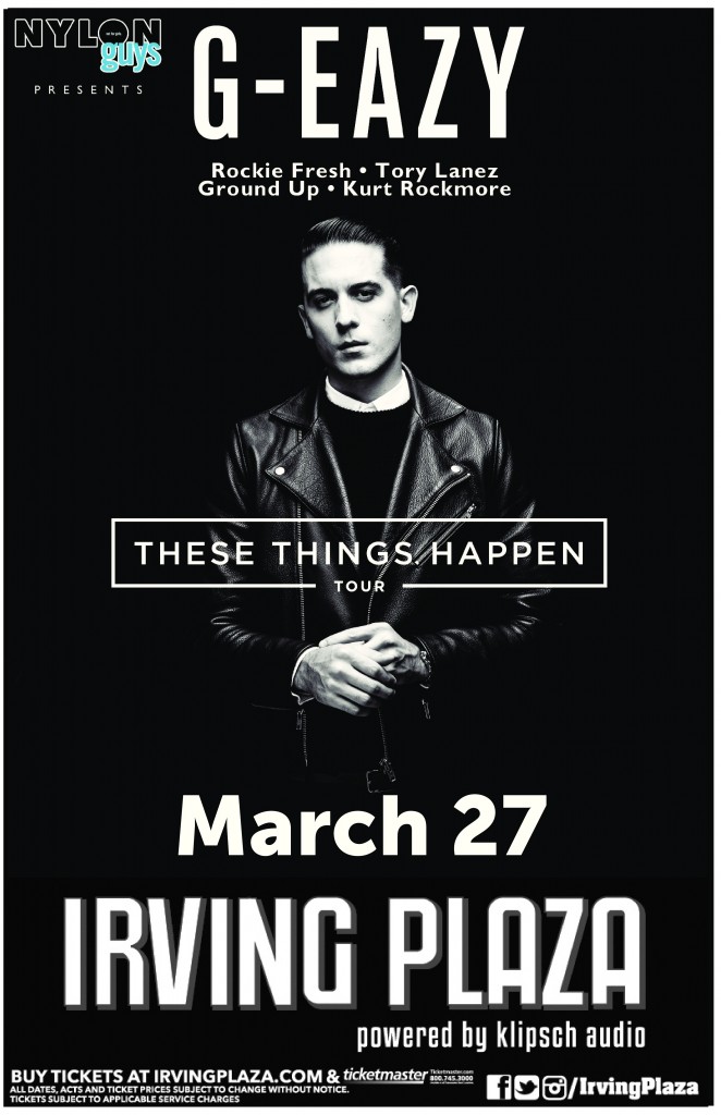 Ticket Giveaway Win A Pair of tickets to see GEazy at Irving Plaza in
