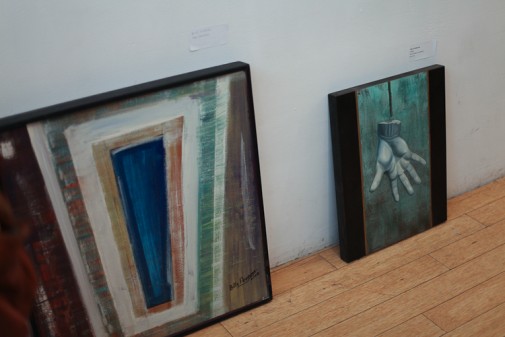 Artworks at Typhoon Haiyan Philippine Benefit Art Show. Photo by  Kameelah Rasheed.