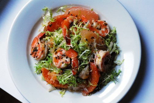 Shrimp with Grapefruit and Mustard Seeds