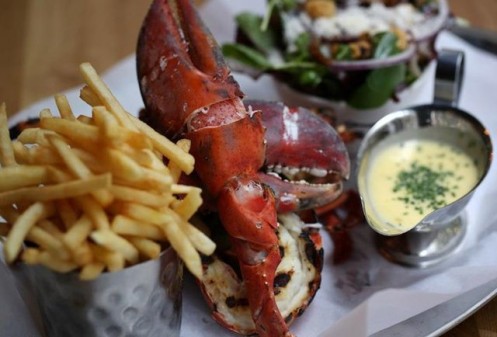 burger and lobster