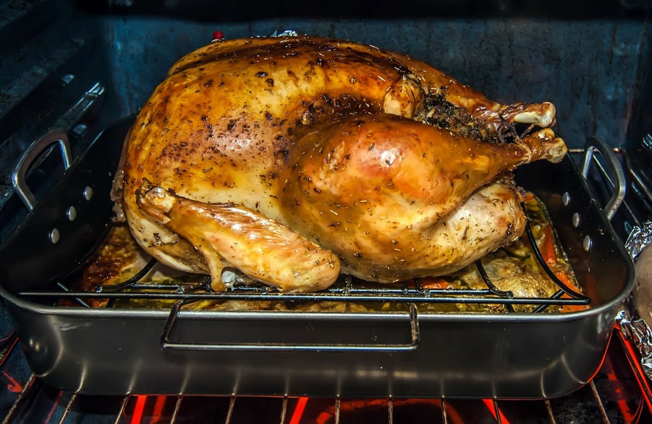 Turkey in an oven