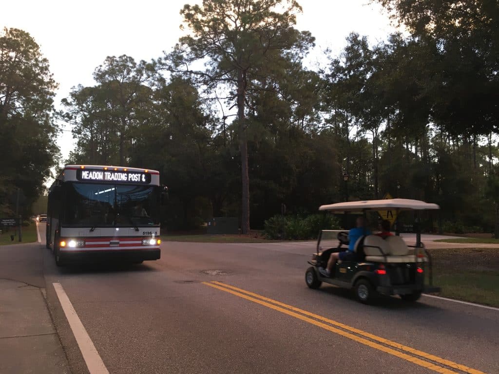 You'll need a bike, golf cart, or ride on 1 of 3 internal bus lines to get to the different sites and amenities within the Fort Wilderness campground.