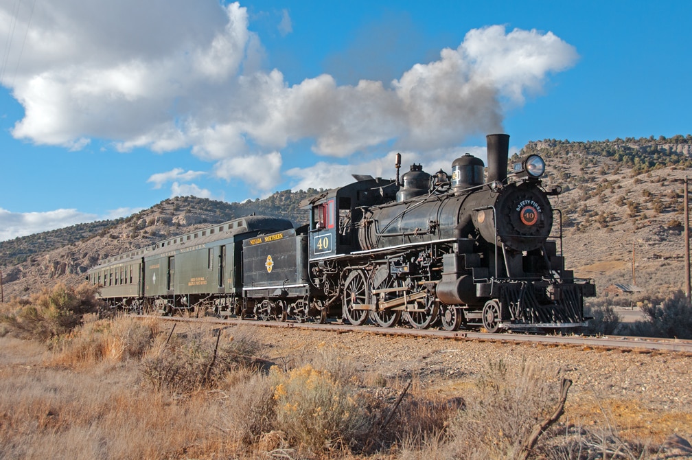 Nevada Northern Train on the Tracks