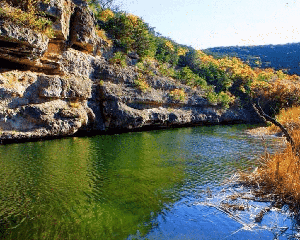 Scenic fall view of a Guadalupe River Canyon 