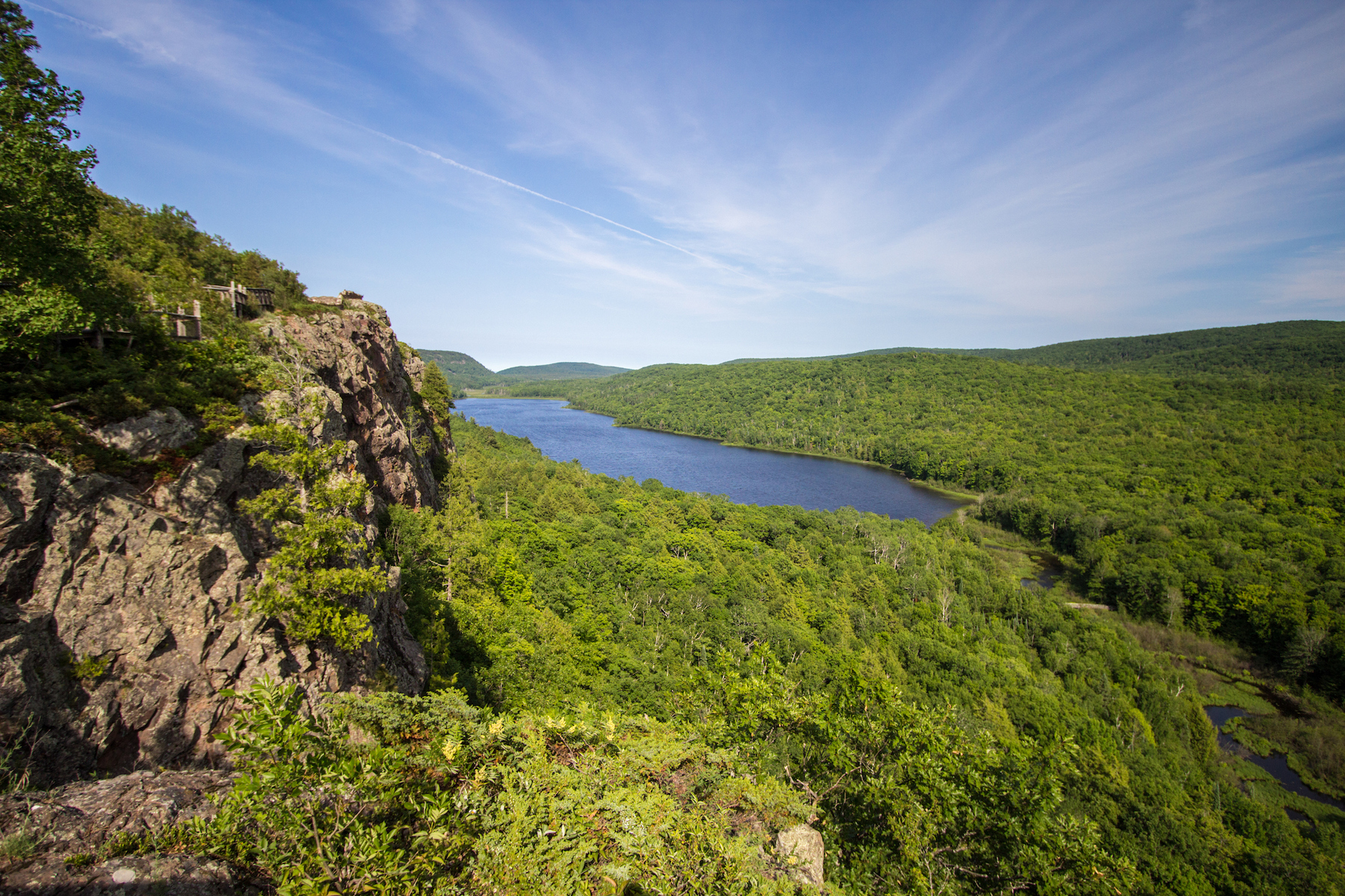Lake of the Clouds is one of the most famous natural landmarks in Michigan. It is located in the Upper Peninsula's Porcupine Mountains State Park which is the largest state park in the American Midwest.