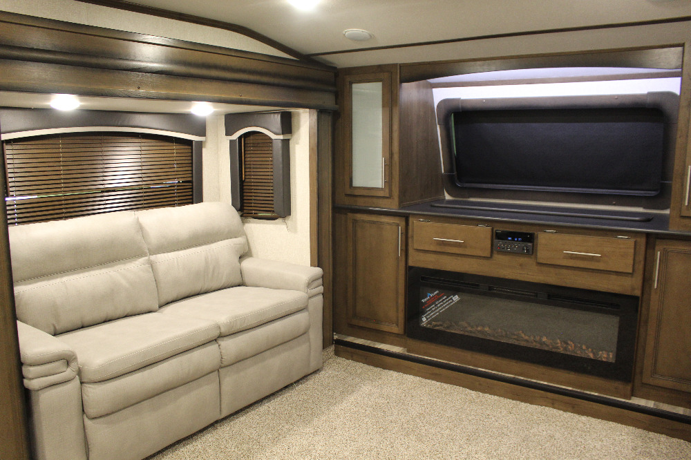 Front Living Area in a Fifth Wheel
