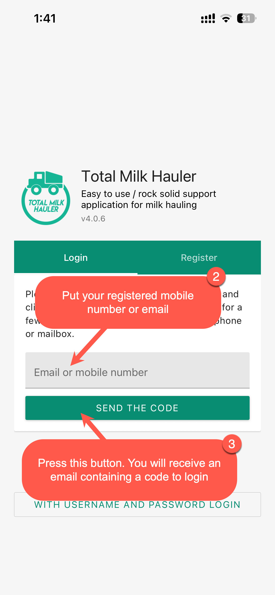 Click Send Code button