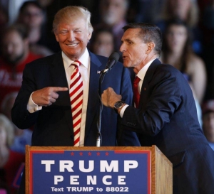 Donald Trump y Michael Flynn durante la campaña electoral. Archivo