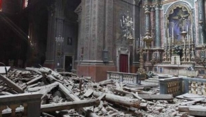 Primera imagen del terremoto en Amatrice.