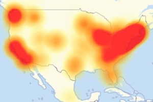Mapa de afectaciones a Internet en EEUU. Twitter