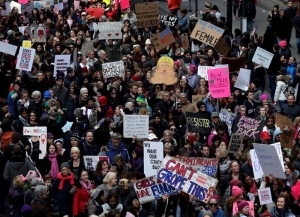 Marcha de la mujeres contra Donald Trump en Nueva York, USA. EFE.