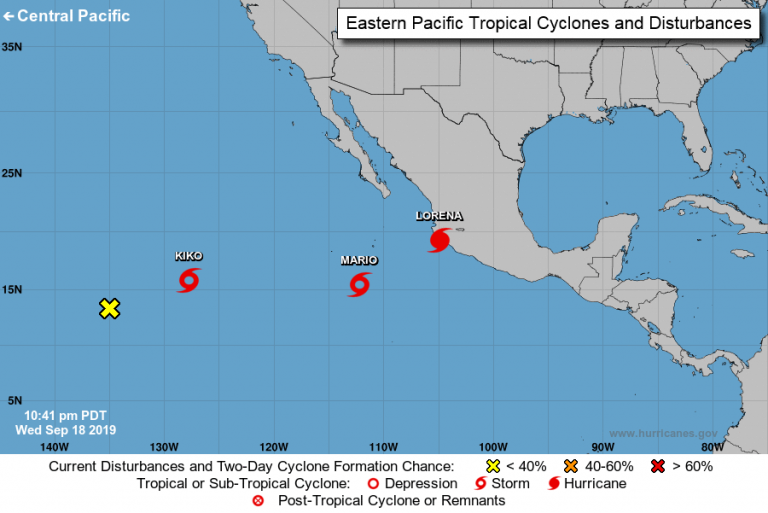 Tormenta tropical Lorena se convierte en huracán frente a la costa occidental de México