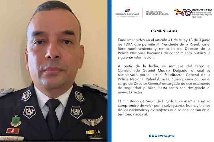 Destituyen a jefe de la Policía de Panamá