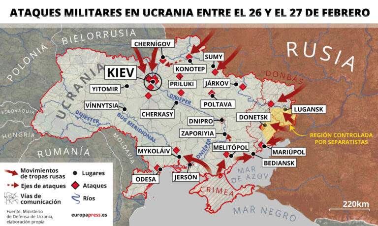 Mapas de la guerra entre Rusia y Ucrania