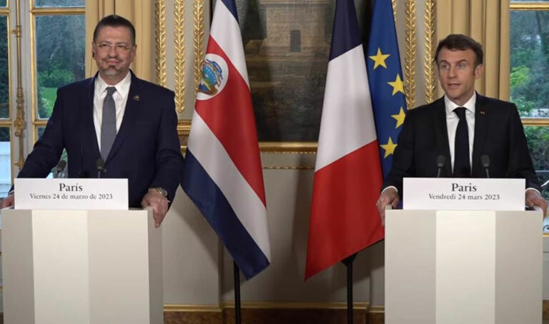 Presidentes de Francia y Costa Rica trataron sobre ecología y cooperación