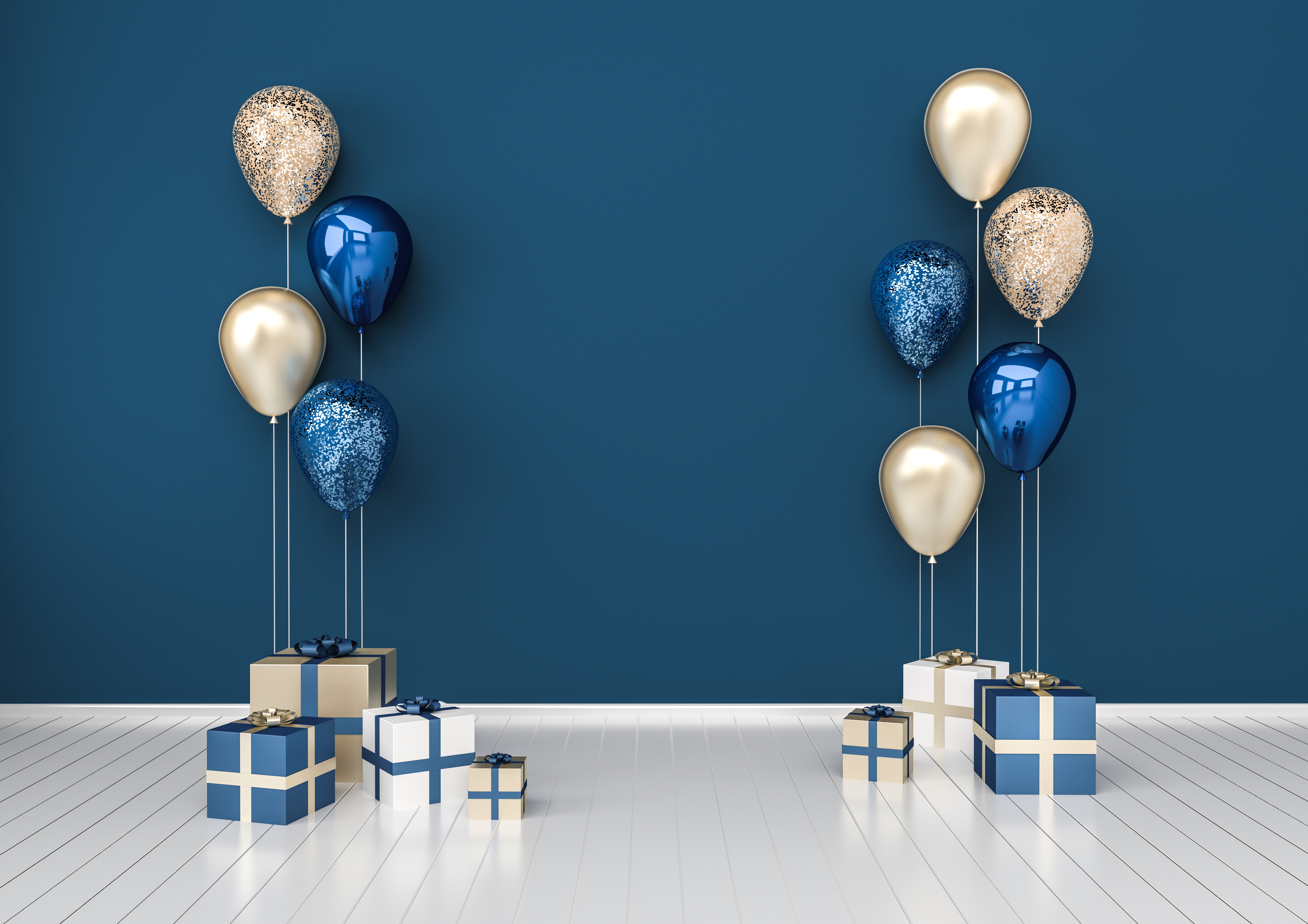 Blue and Silver Birthday Background