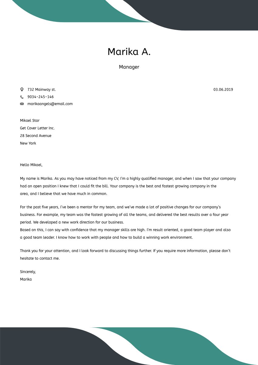 Supply Chain Manager Cover Letter Sample & Template 2020 | GetCoverLetter