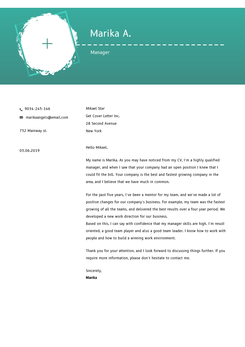 cover letter for stock controller