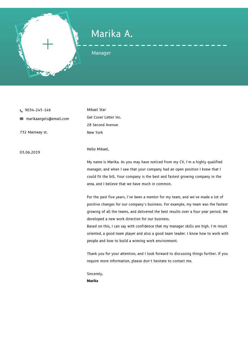 Financial Controller Cover Letter Sample Template 2020 GetCoverLetter