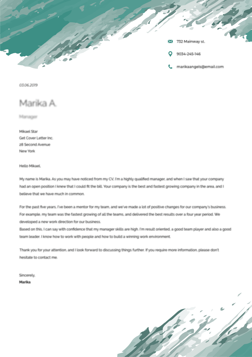 application letter as a graphic design