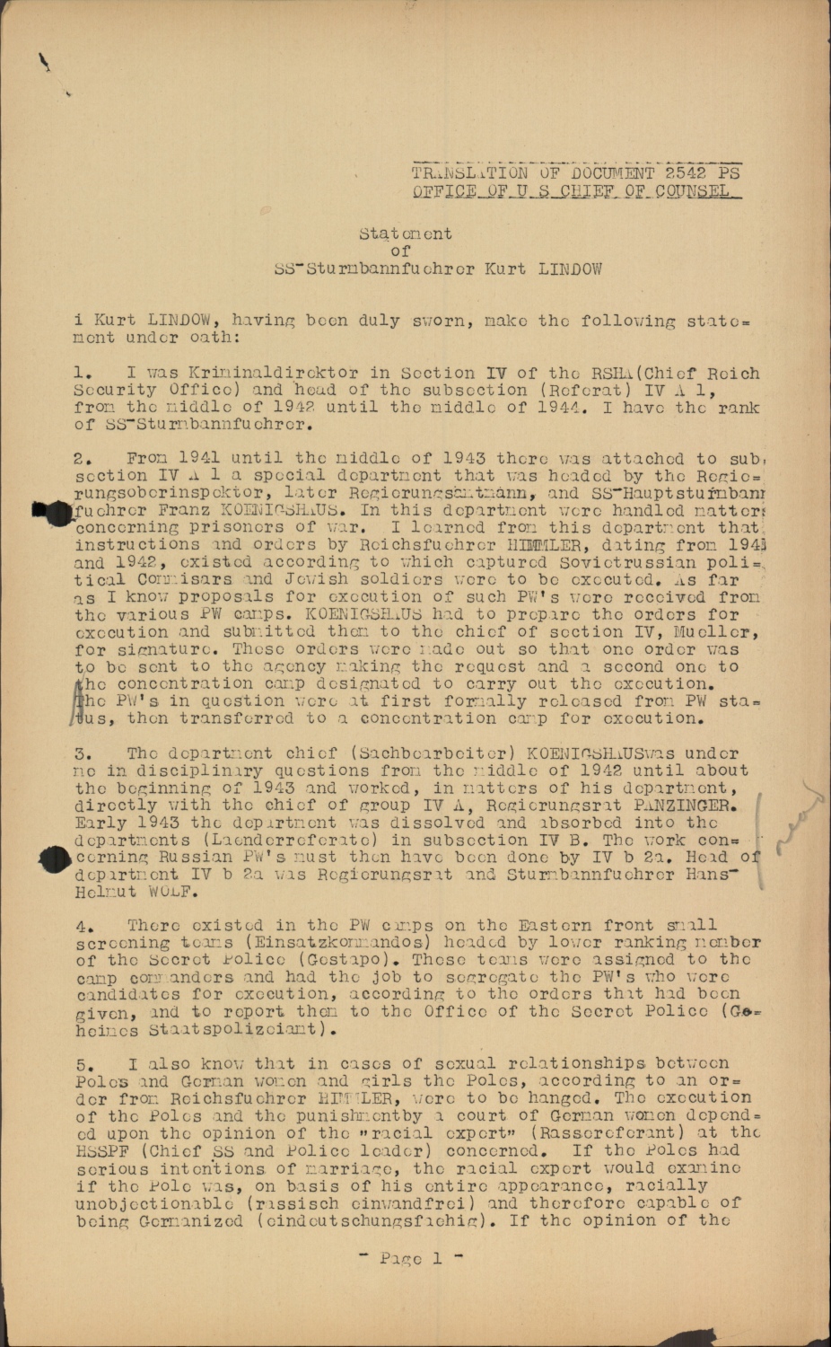 Nuremberg - Document Viewer - Affidavit concerning the screening of ...